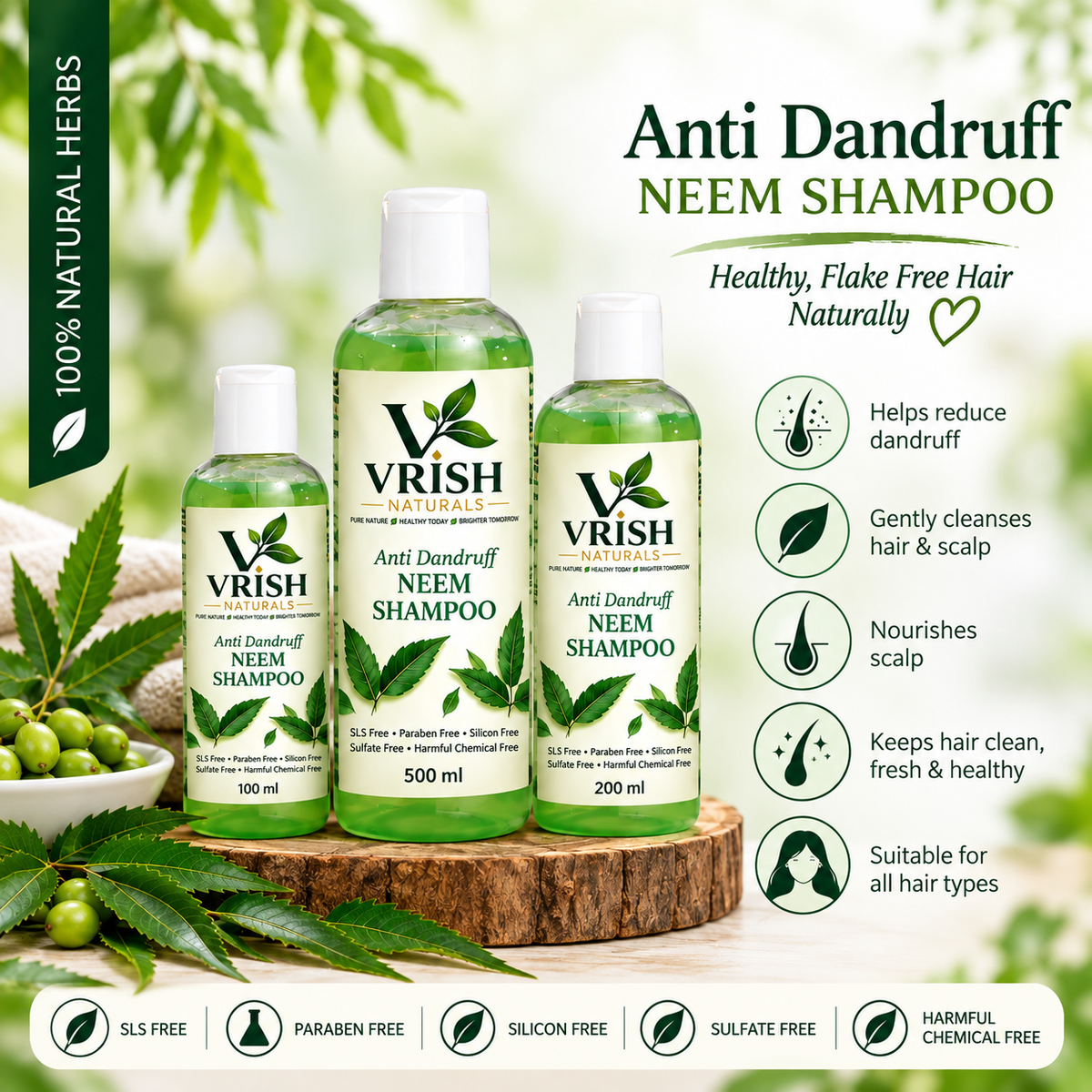 Anti Dandruff Neem Shampoo – natural neem shampoo for dandruff and itchy
scalp