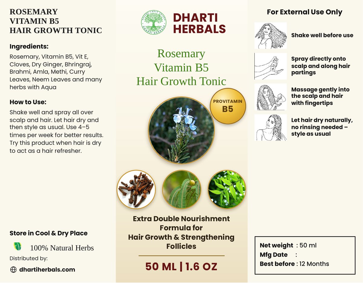 Rosemary Vitamin B5 Hair growth Tonic